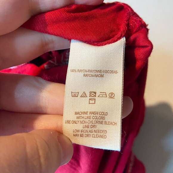 Free People Women XS Embroidered Wide Leg Jumpsuit Red Boho V Neck Cropped Puff - Picture 7 of 13